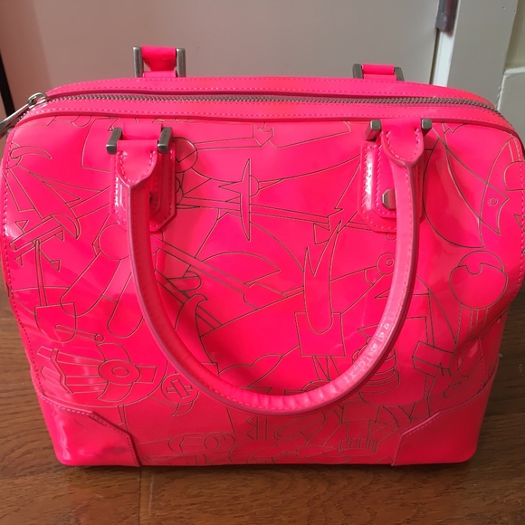 RARE Diane De Maria Bonnie Rose-103 Neon Pink Handbag - Picture 2 of 16
